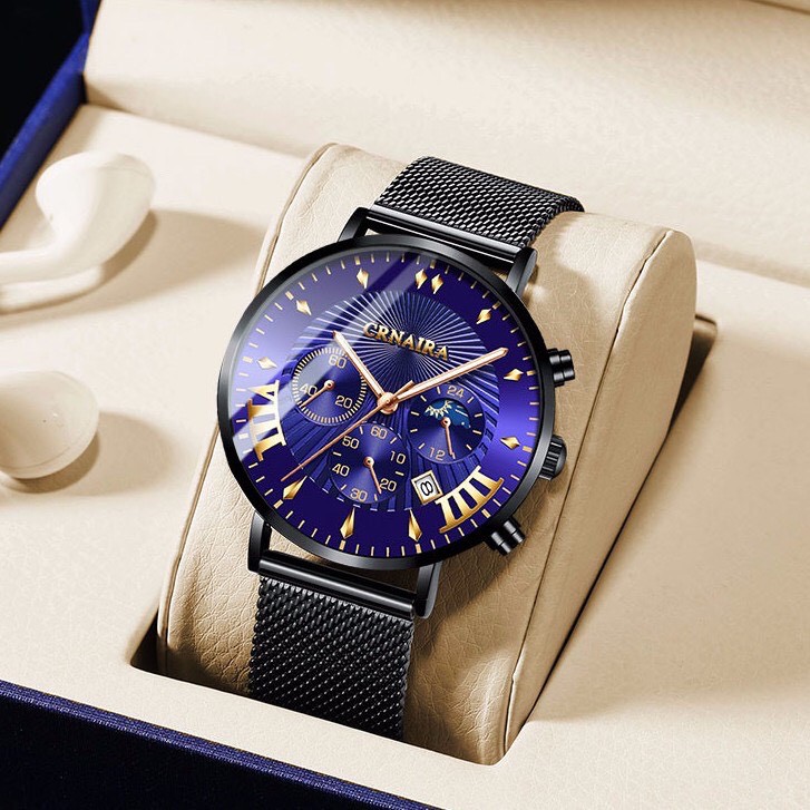 Đồng hồ nam CRNAIRA C2 Chính Hãng Dây Thép Thời Thượng, Mặt Tròn Có Lịch Ngày | BigBuy360 - bigbuy360.vn