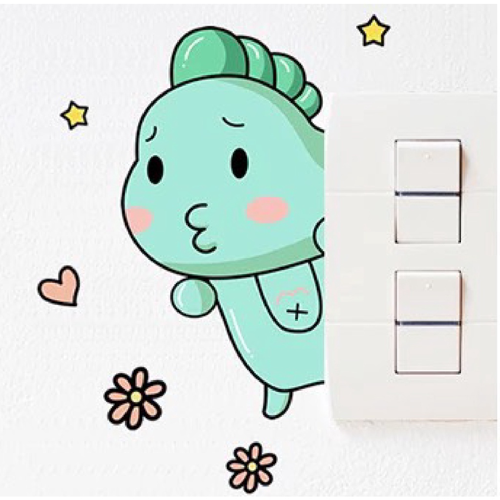 Decal dán ổ điện, sticker trang trí dễ thương