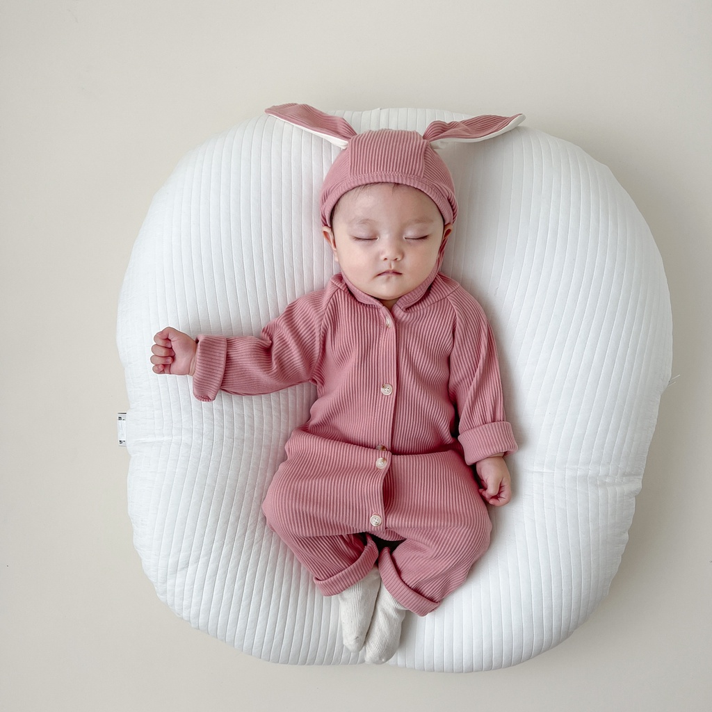 Bộ Áo Liền Quần Tai Thỏ Dễ Thương Cho Trẻ Sơ Sinh