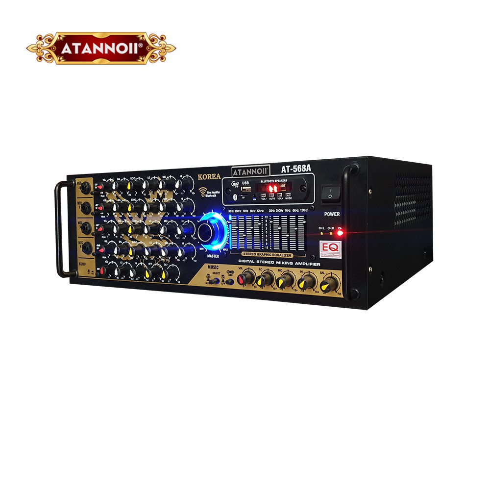 [Mã ELHACE giảm 4% đơn 300K] Amply USB Bluetooth - Ampli Karaoke Gia Đình ATANNOII AT-568A 12 sò Nhật