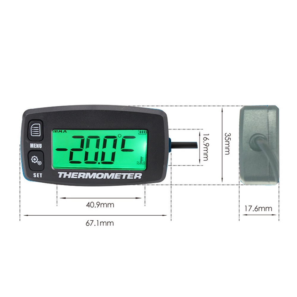 Replaceable Battery Hour Meter for Motorcycle ATV Lawn Mower Inductive Tachometer Gauge Alert RPM EngineBacklit Resettable Tacho Hour Meters