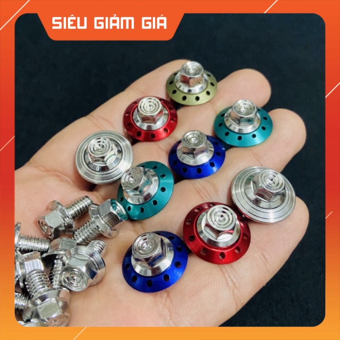 Ốc inox 6ly10 kèm lông đền MẪU THÁI V2 lắp hộp sên, cạt te WAVE, DREAM, SIRIUS, FUTURE