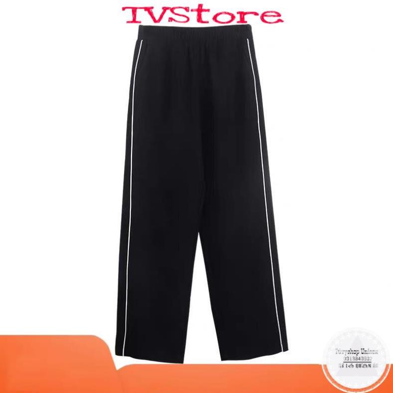 Quần dài Line Trousers, quần dài nam nữ unisex ống xuông 2 kẻ sọc trắng