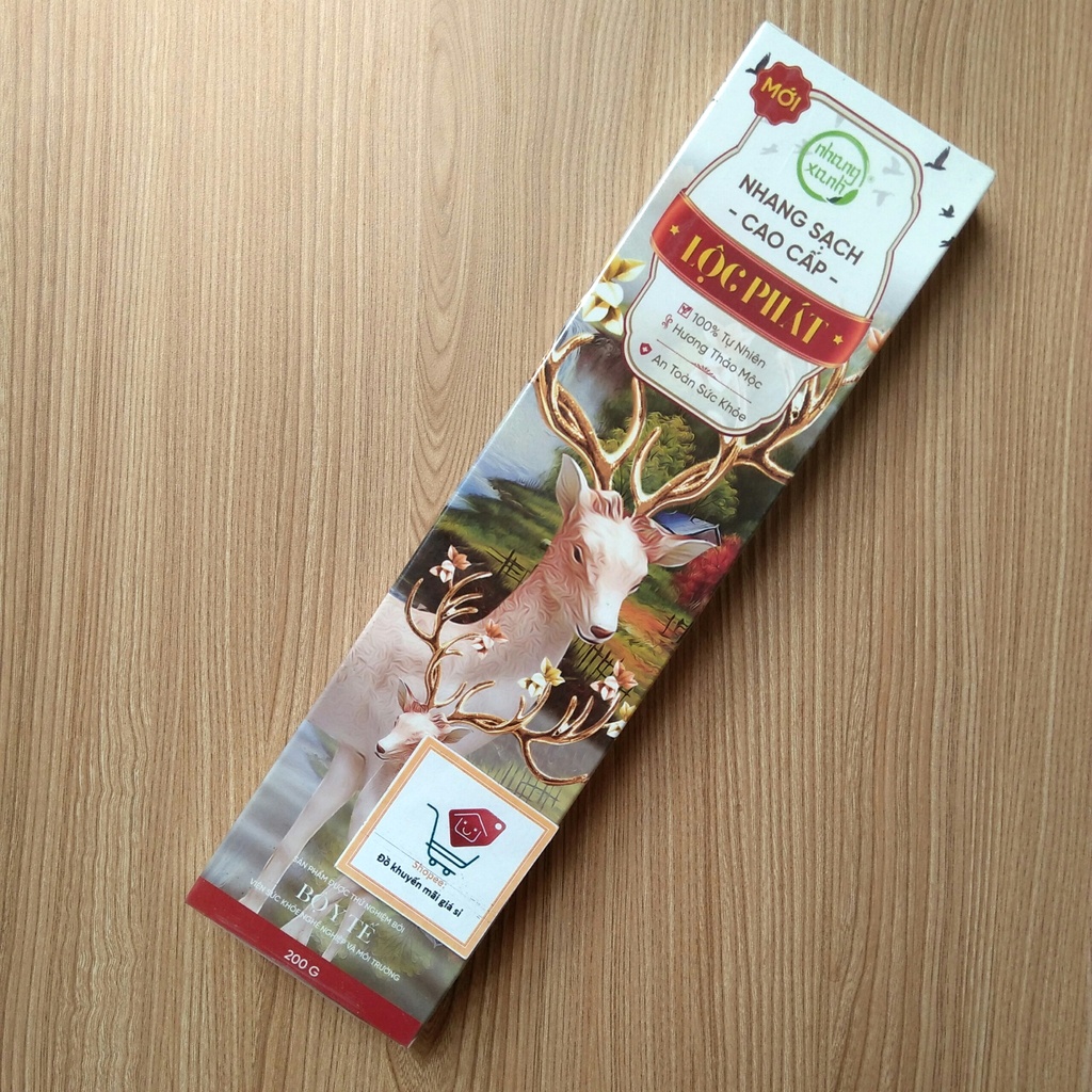 Nhang Xanh An Gia hương Quế chi 3 tấc [HỘP 200G] 100% thiên nhiên, ít khói, dùng cả cho phòng máy lạnh