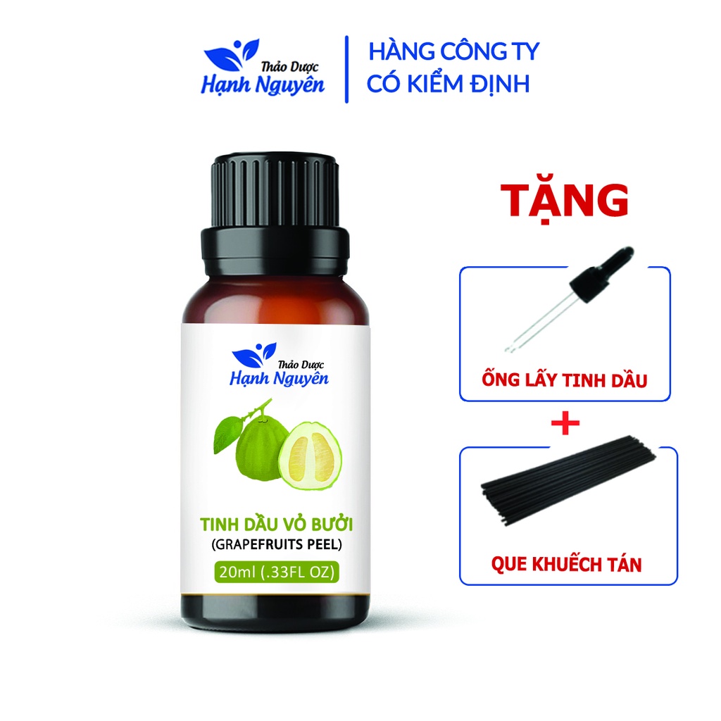 Tinh dầu Bưởi nguyên chất 20ml, kích thích mọc tóc, khử mùi, diệt khuẩn - Thảo dược Hạnh Nguyên