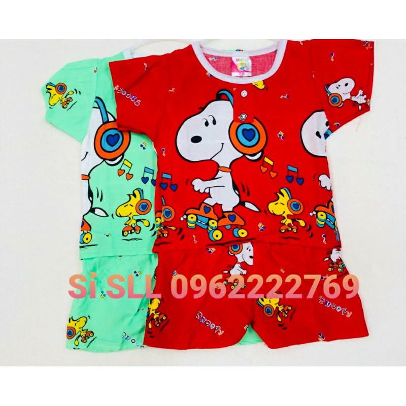 5-17kg Đồ Bộ Tôn Đùi Cực Mát Ngắn Tay Chó Snoopy cho bé trai