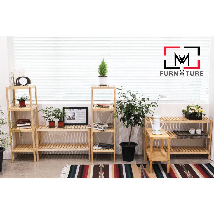 Kệ dép trang trí đa năng size 50x26x50 cm gỗ thông nhập khẩu MW FURNITURE