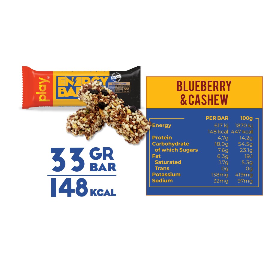Thanh năng lượng PLAY - Bánh ngũ cốc ăn sáng Play Energy Bar (hộp 12 thanh) SP2.1