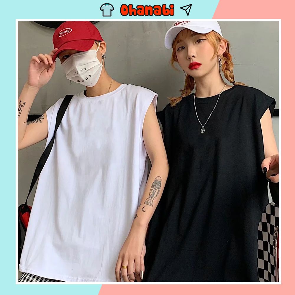 Áo Ba Lỗ Nam Nữ Vải Thun Mềm Mịn Thoáng Mát Unisex Form Rộng, Áo Thun Tanktop Nam Nữ 3 Màu Big Size Form Rộng Ohanabi