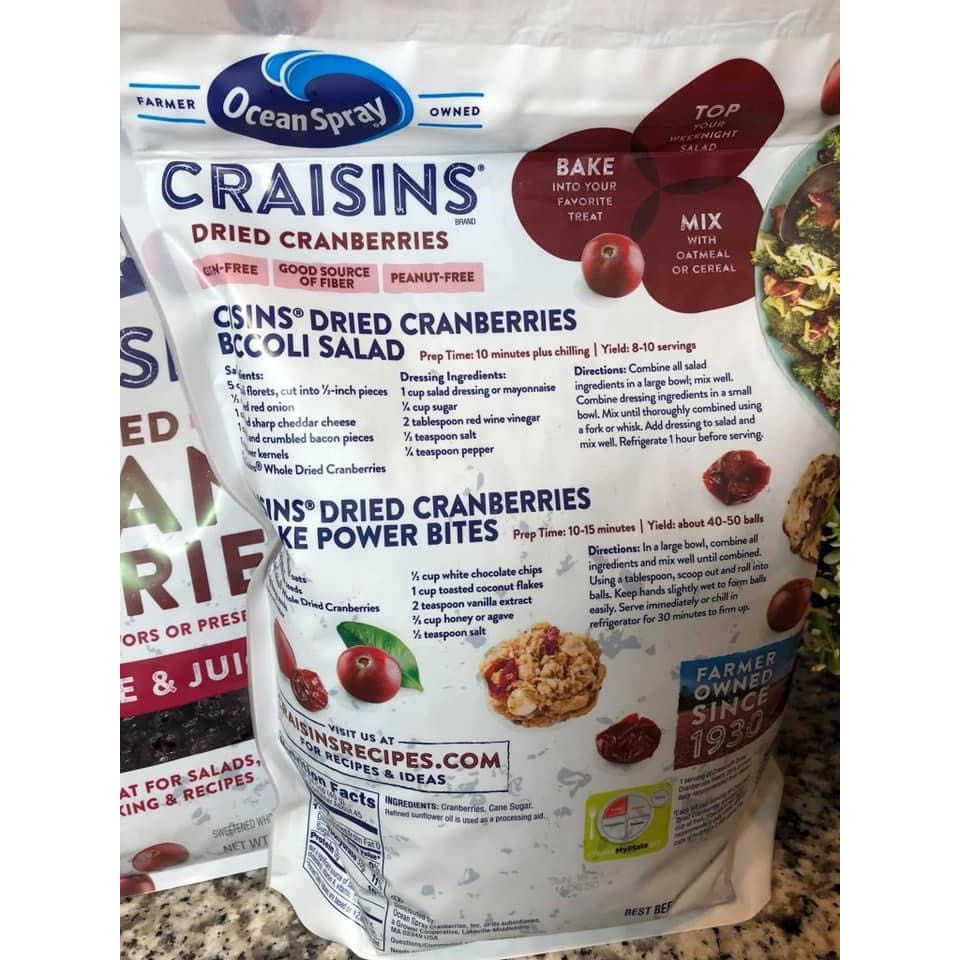 Quả Nam Việt Quất sấy khô CRAISINS Dried Cranberries - Gói 1.8Kg (Date 01/22)