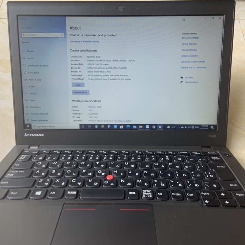 Laptop LENOVO Thinkpad X240 Core i3–4030U/Ram4GB DDR3L/SSD 240GB | BigBuy360 - bigbuy360.vn