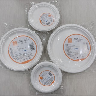 50 Đĩa tròn bã mía 7 inch ~18cm (màu trắng)