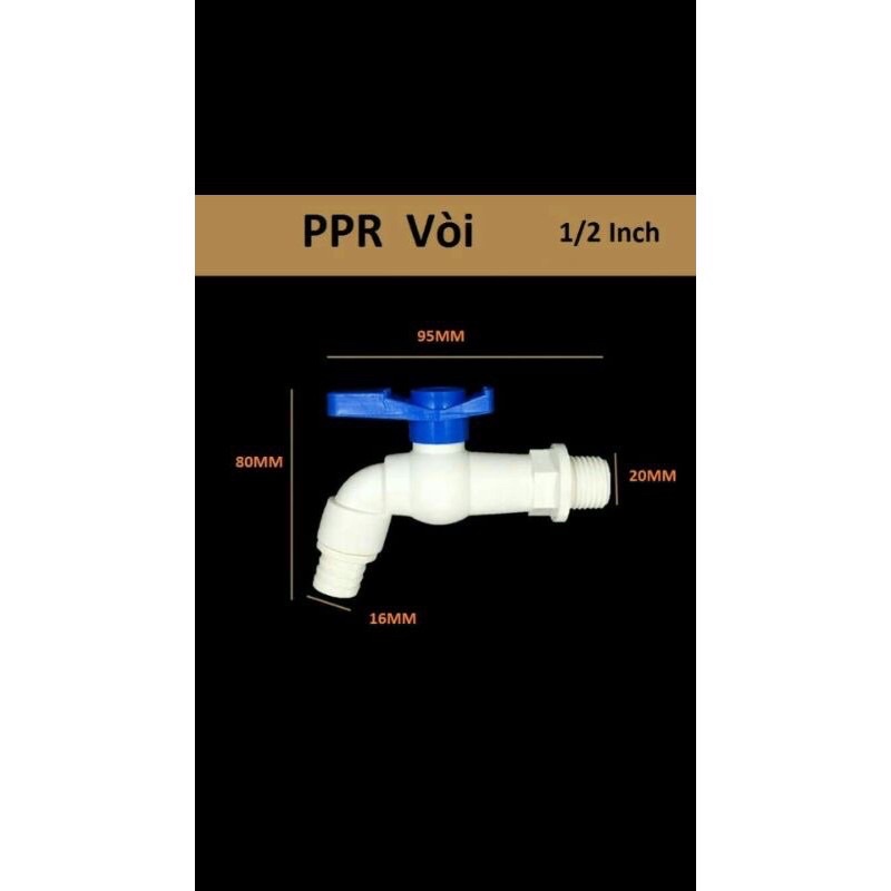 vòi nhựa khoá nước u-pvc phi 21,27 (hàng đẹp)