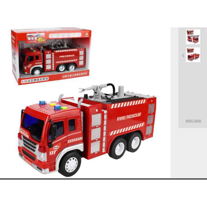 Mô hình xe cứu hỏa vòi phun nước thật tỉ lệ 1;16