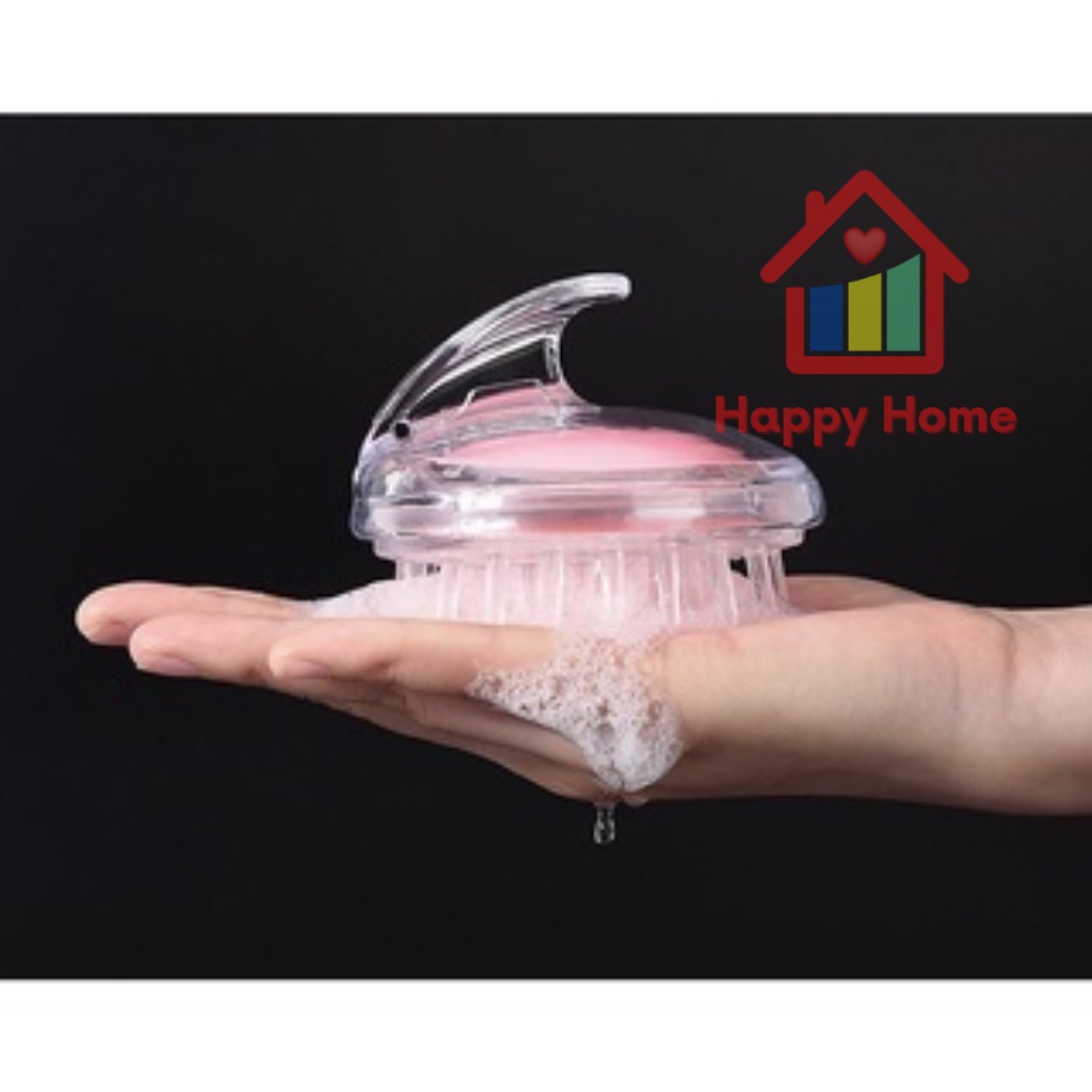 Lược gội đầu, massage tóc gai silicon siêu tiện lợi Happy Home