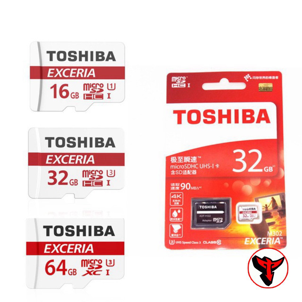 Thẻ nhớ MicroSD 16GB/32GB/64GB 90MB/S Class 10 Toshiba chính hãng, Box đỏ 90mb/s