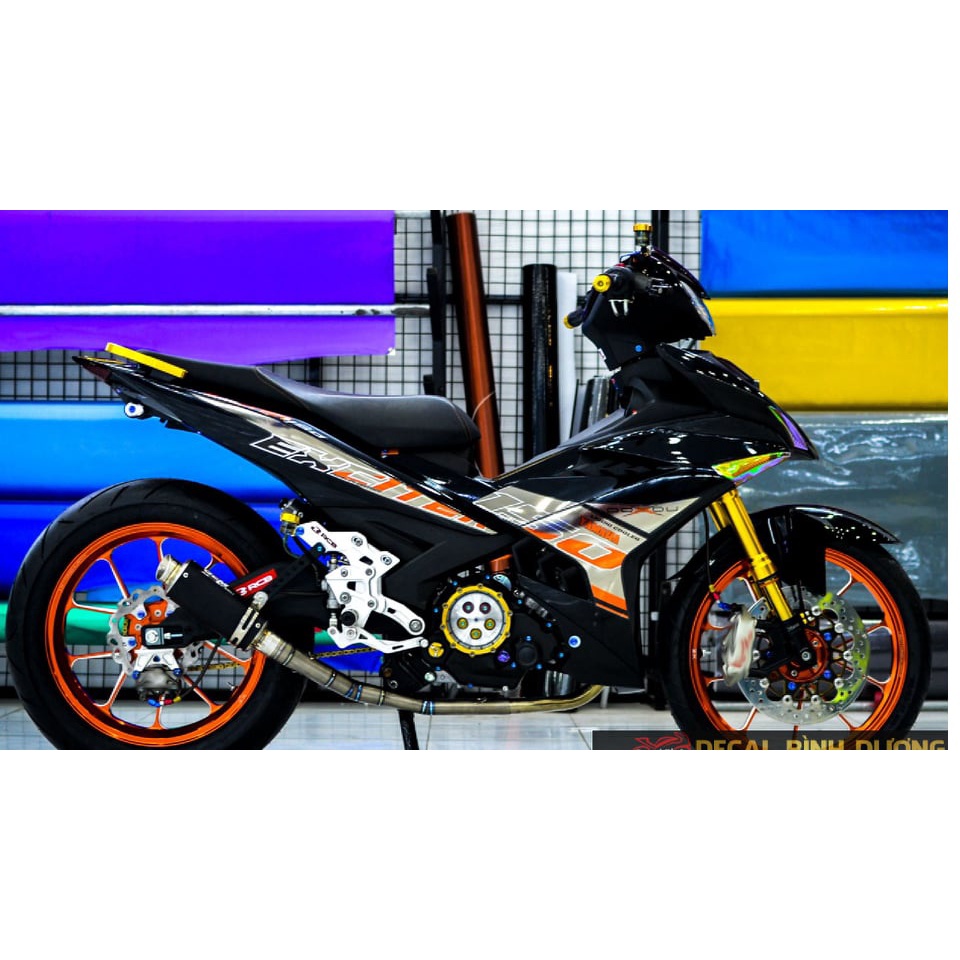 Tem rời ex 150 cam bạc xe đen