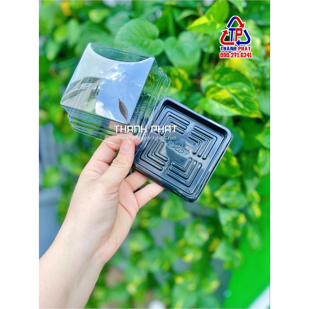 100 Hộp nhựa XY95 - 95 vuông đựng bánh trung thu 150g -180g
