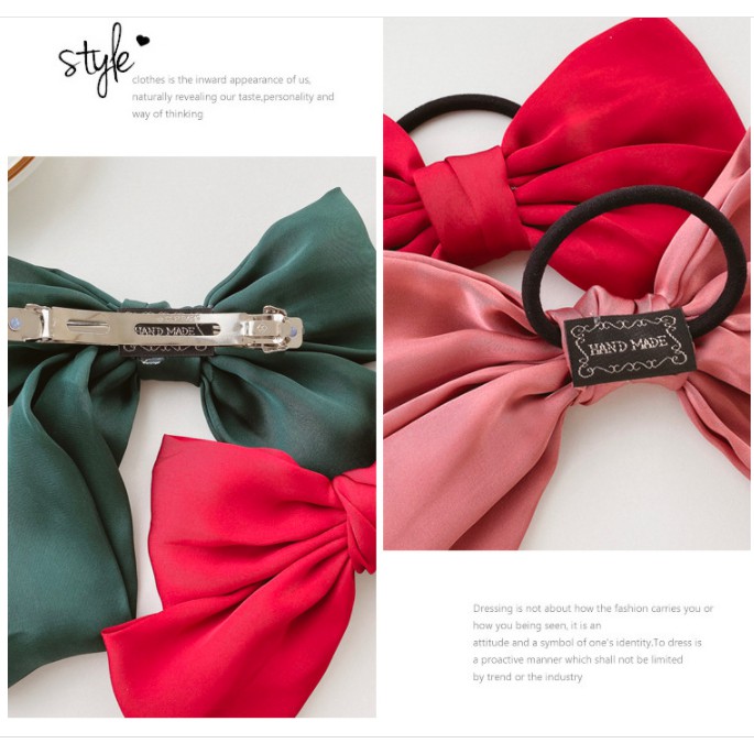 Kẹp tóc nơ bản to phong cách Hàn Quốc