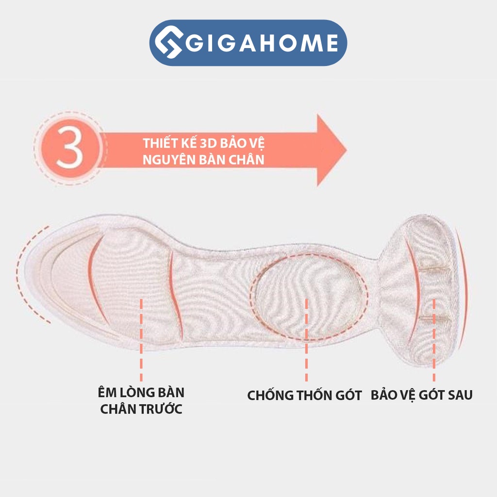 Miếng Lót Giày Cao Gót Mũi Nhọn GIGAHOME Cho Giày Bị Rộng Và Êm Chân 9540