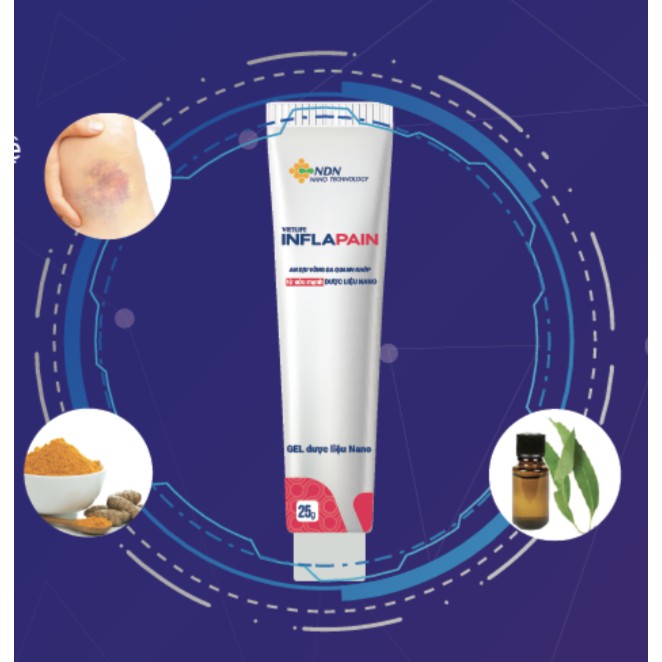 Gel VIETLIFE INFLAPAIN 25g giúp mờ thâm sẹo, mờ thâm, vết bầm tím, sưng tấy