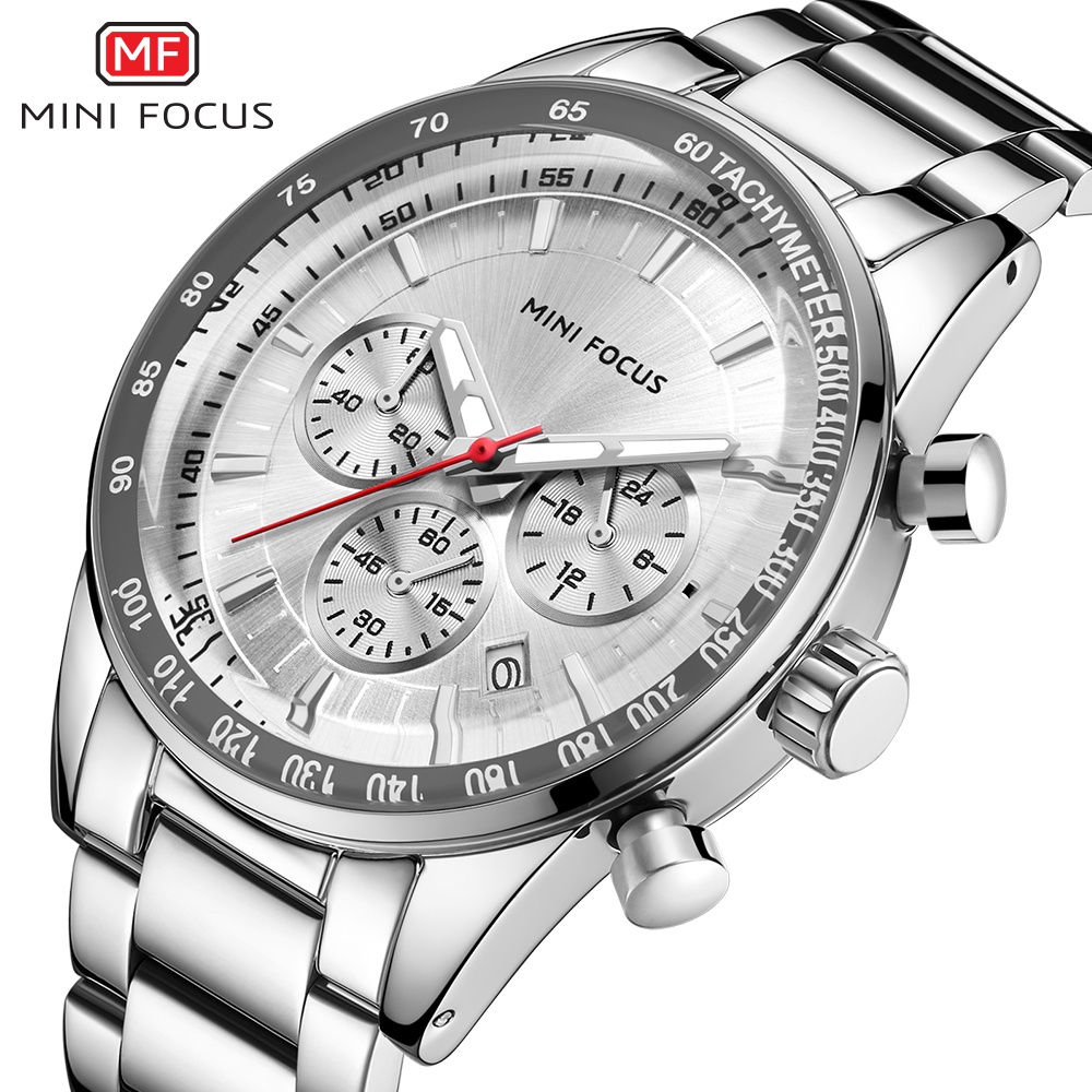 Đồng hồ nam MINI FOCUS MF0187G.02 dây thép viền thép không gỉ màu bạc 3 kim hàng chính hãng cao cấp Nhật Bản | BigBuy360 - bigbuy360.vn