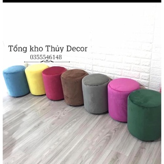 Ghế đôn tròn trơn 𝐆𝐢𝐚́ 𝐭𝐚̣̂𝐧 𝐱𝐮̛𝐨̛̉𝐧𝐠 ghế đôn nhung bàn trang điểm sang xịn