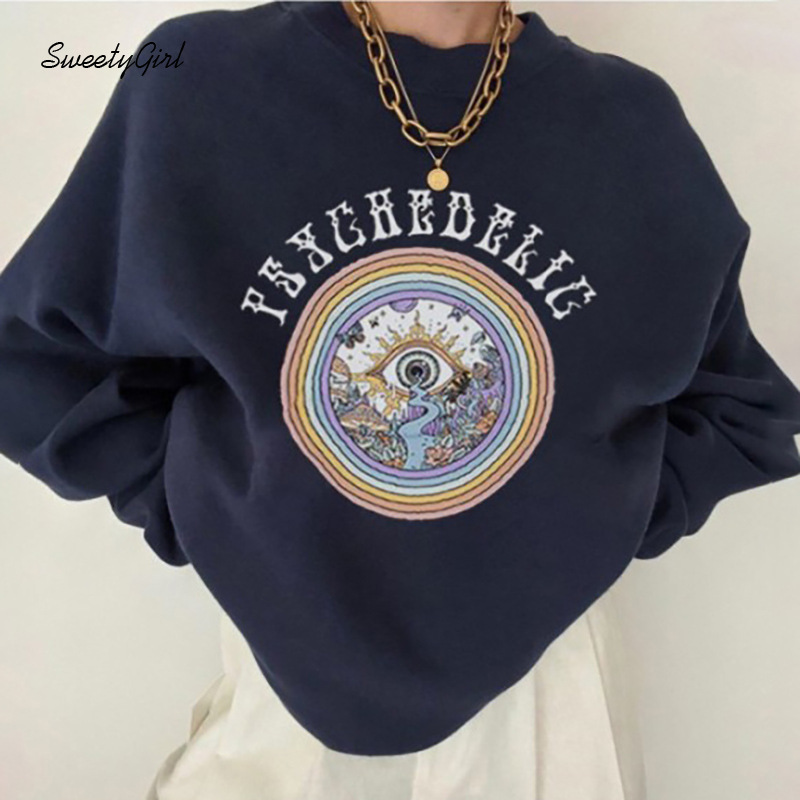 Áo Nỉ Dài Tay Cổ Tròn Form Rộng Thời Trang Dành Cho Nữ