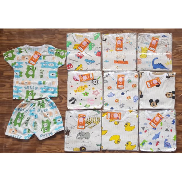Quần áo trẻ em-Bộ đồ cotton giấy cộc tay cho bé trai /gái-Made in VietNam