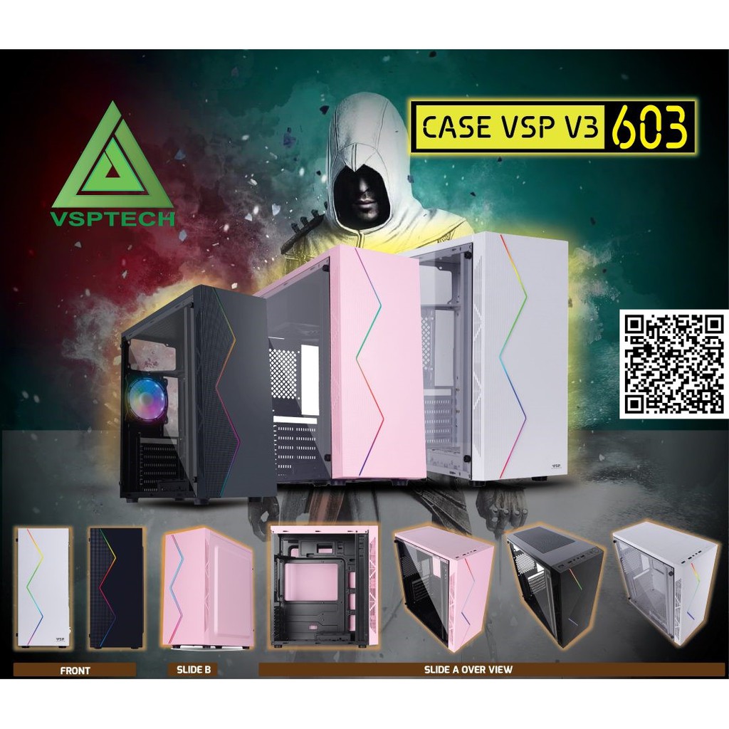 Case Vỏ Máy Tính Case bán trong suốt Tranform trắng 504