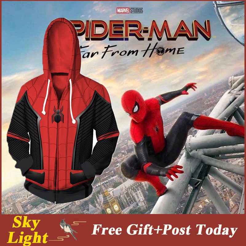 Áo hoodie có in chữ Spider Man thời trang cao cấp cho nam / nữ