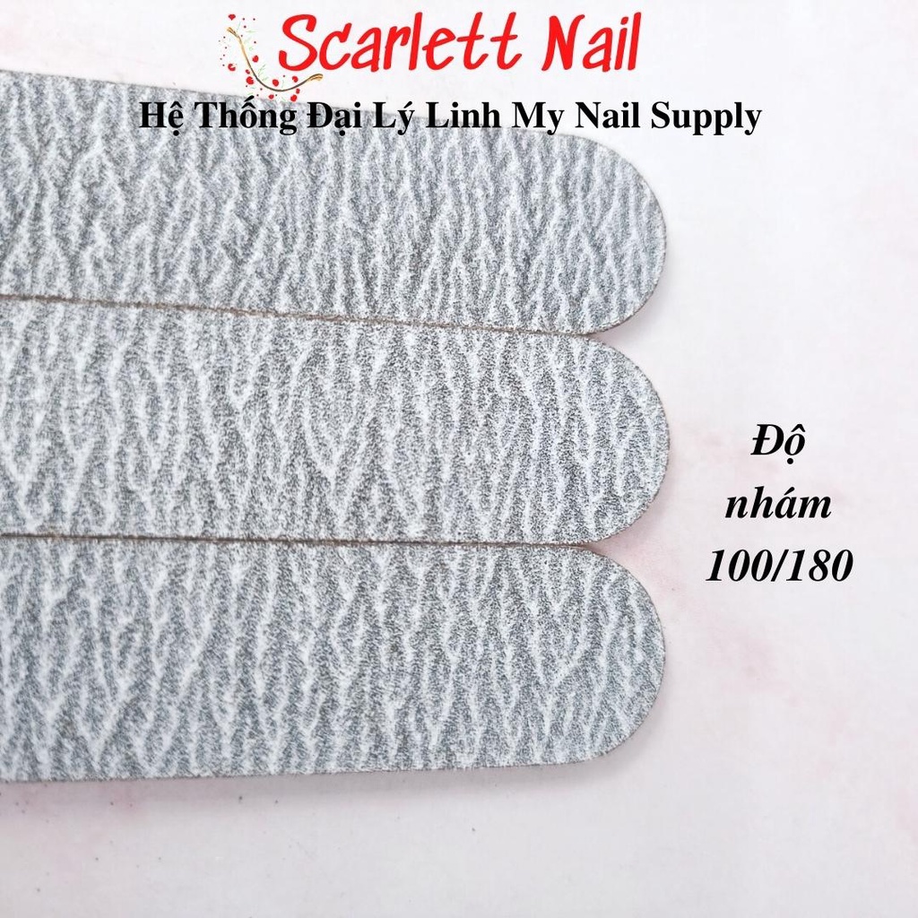 Dũa Móng Tay OPI - Loại Mỏng Xám Lõi Nhựa Cứng Cáp Độ Nhám 100/180