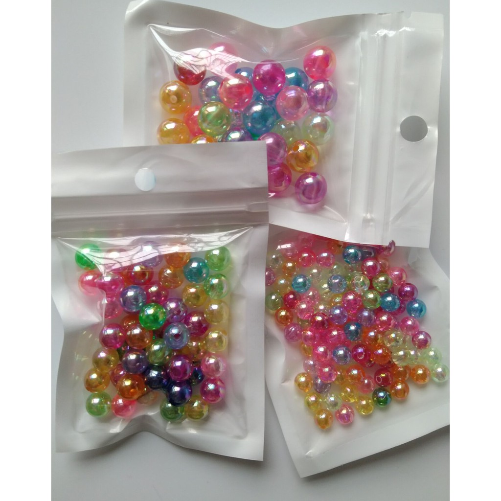 Chuỗi hạt tròn màu sắc cầu vồng 6mm 8mm 10mm dùng làm trang sức