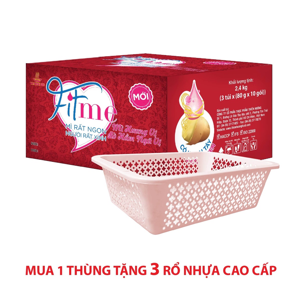 Thùng 30 Gói Mì Bò Hầm Ngũ Vị Fitme Có Bổ Sung Collagen THIEN HUONG FOOD 80g/gói