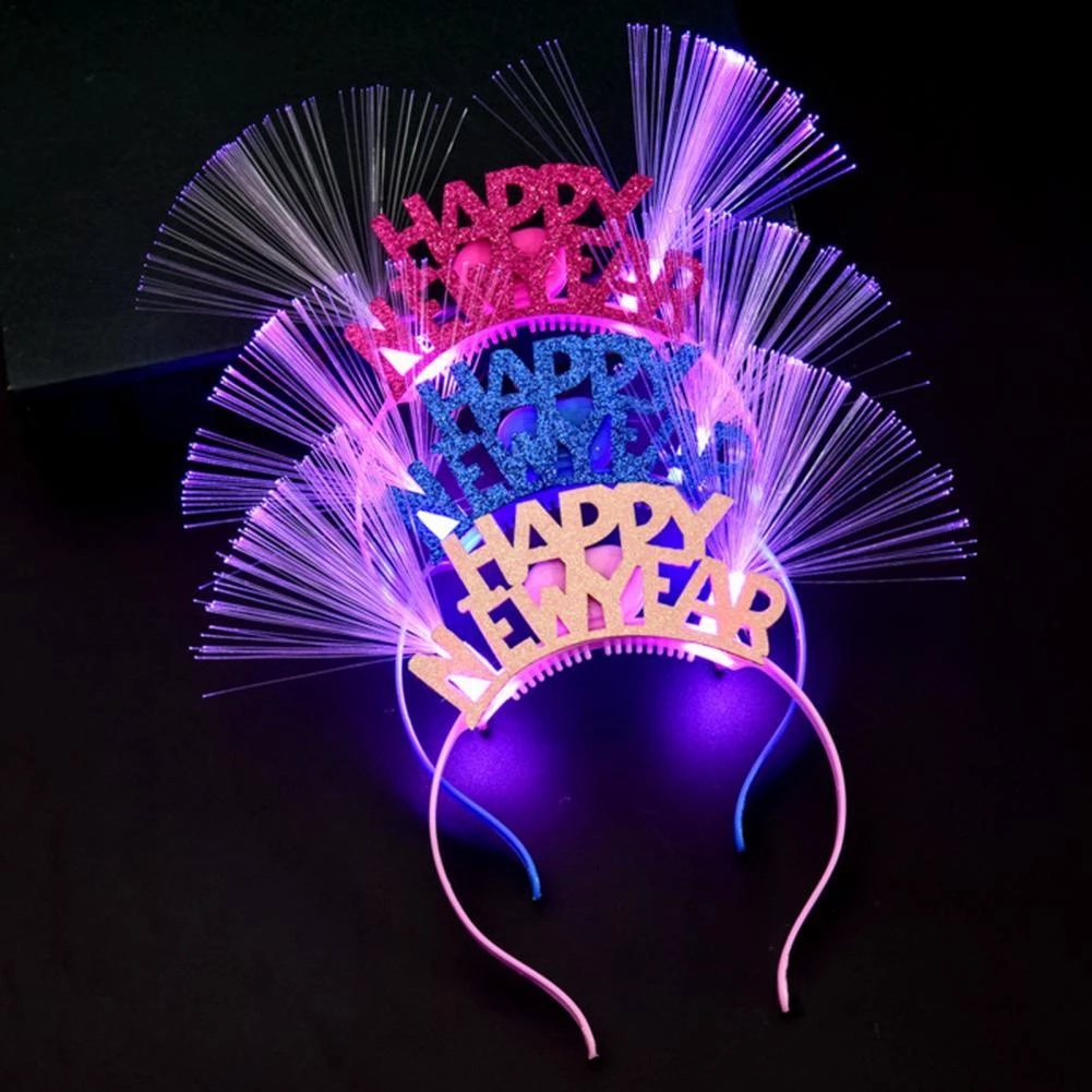 Băng đô đèn LED hình chữ Happy New Year dễ thương