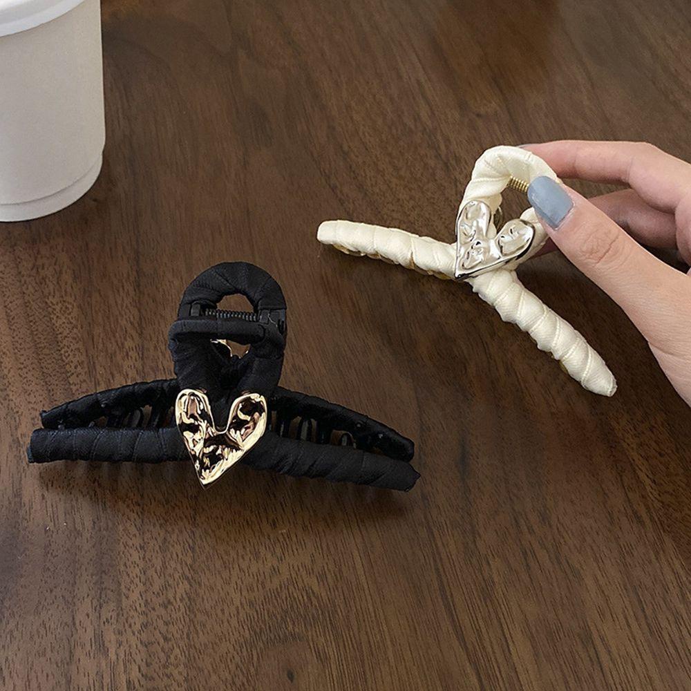 Kẹp Tóc Càng Cua 15H Bằng Vải Họa Tiết Hình Học Đơn Giản Thời Trang Thu Đông Cho Nữ