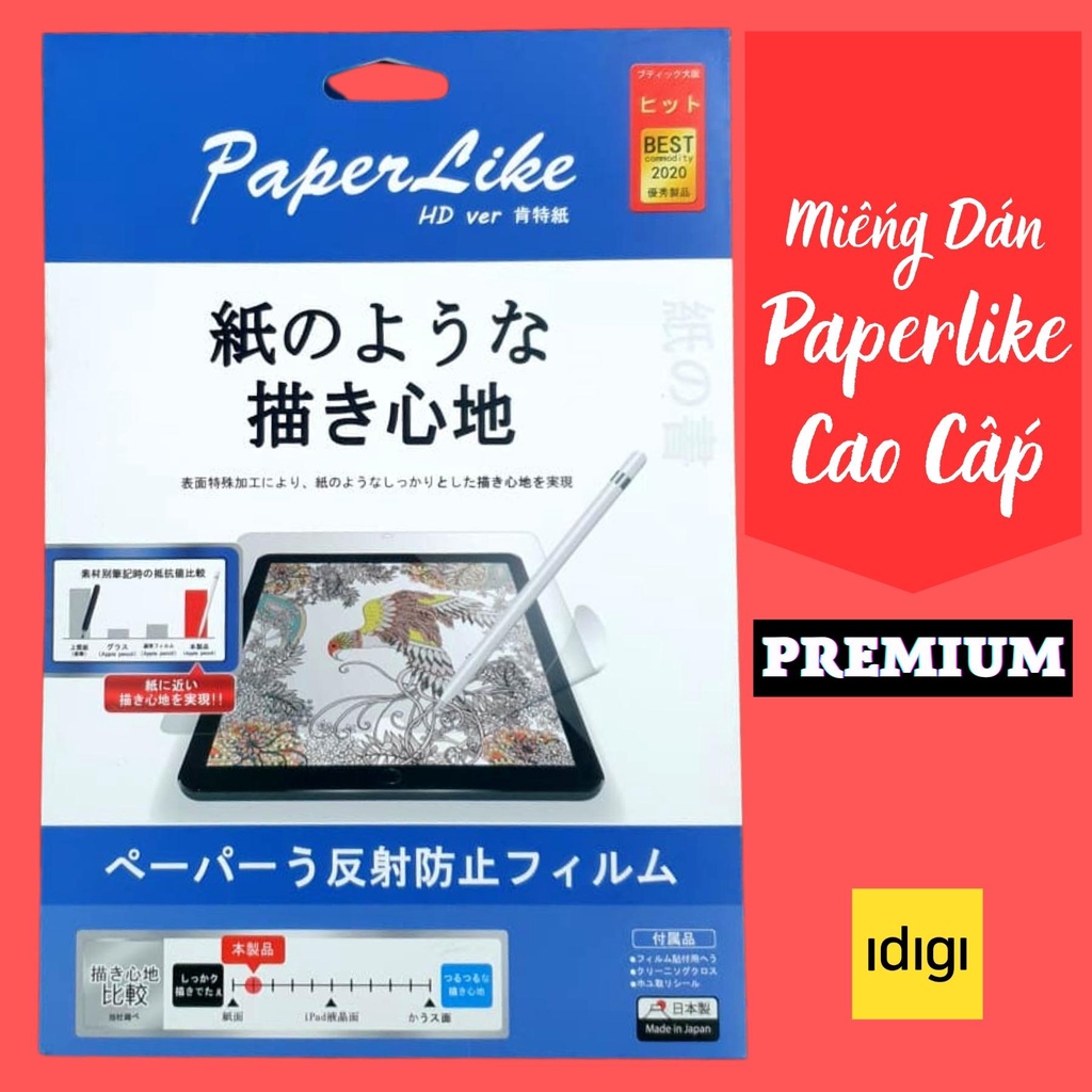 Miếng Dán màn hình Paperlike Gen 2 iPad Pro 18/20/21/M1. Paper like Viết, Vẽ như trên giấy thật - Nhập khẩu Japan