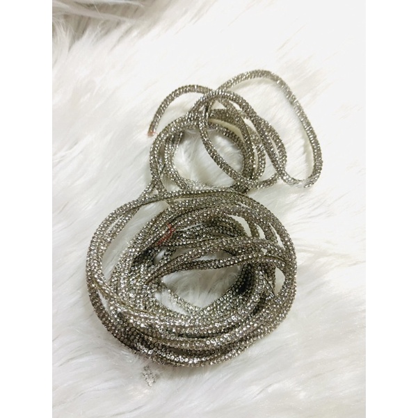 Dây ru ban đính full đá dùng làm nơ, trang trí áo, giày.  KT 0,5 m