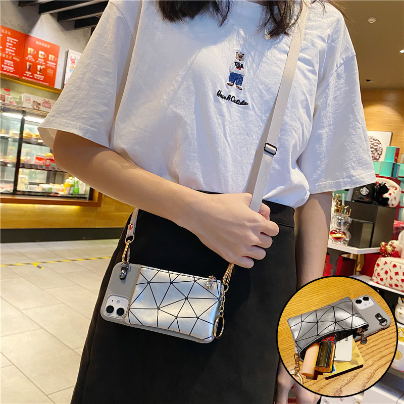 Ốp điện thoại có dây đeo và ví đựng thẻ thích hợp cho IPHONE12 MINI 11 PRO MAX XR XS MAX X 5 5s se 2020 6 6s 7 8 plus