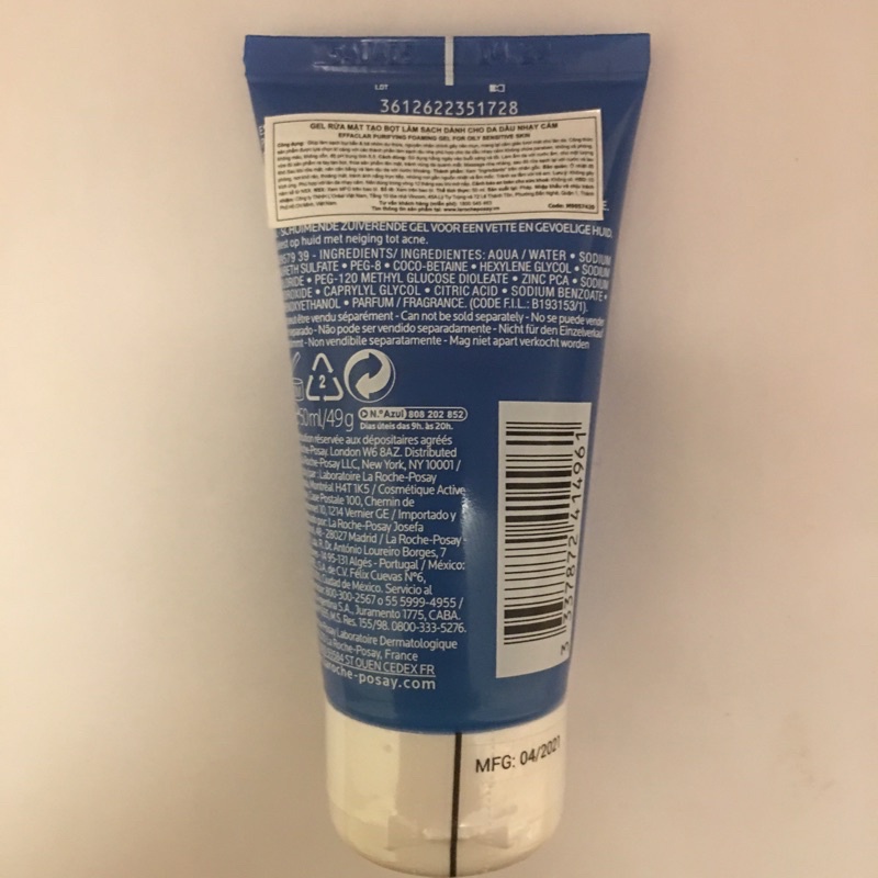 Bộ Gel Rửa Mặt Tạo Bọt Dành Cho Da Dầu Nhạy Cảm La Roche-posay Effaclar Foaming Gel 50ml - Muse House