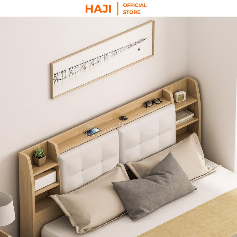 [TẶNG TAB ĐẦU GIƯỜNG 499K] Giường ngủ nâng hạ thông minh HAJI dễ dàng lưu trữ tiết kiệm không gian A235