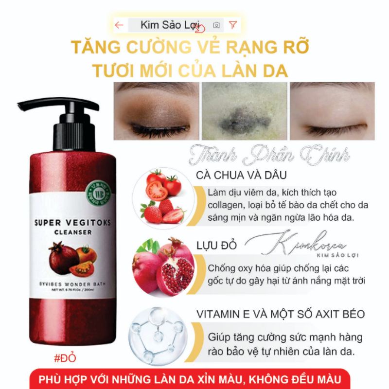 Sữa rửa mặt rau củ thải độc làm sạch sâu tẩy tế bào chết làm sáng da chống lão hóa Super Vegitoks cleanser