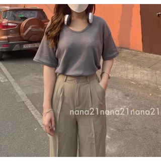 Áo pull trơn thun tổ ong