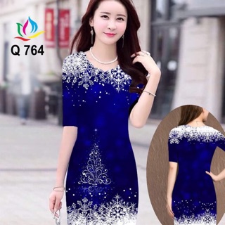 Đầm in hoa 3D cao cấp