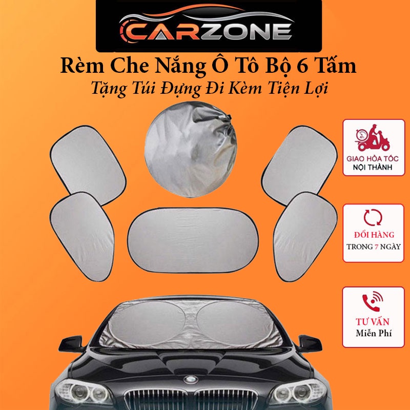 Rèm Che Nắng Ô Tô - Bộ 6 Tấm Che Nắng Kính Lái Ô Tô,Xe Hơi Chống Tia UV Hiệu Quả CARZONE.TOP