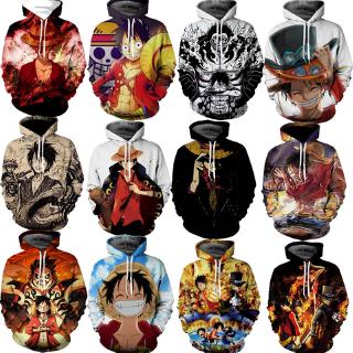 Áo hoodie in hình nhân vật trong One Piece 3D cá tính