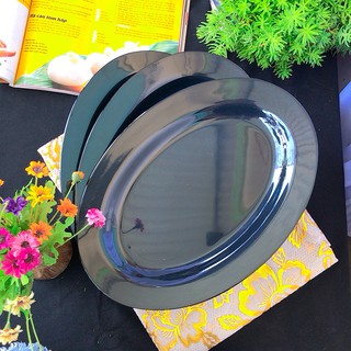 Dĩa xoài nhựa melamine phíp màu đen nhiều size - hx 607 - hx 117 - hx 407