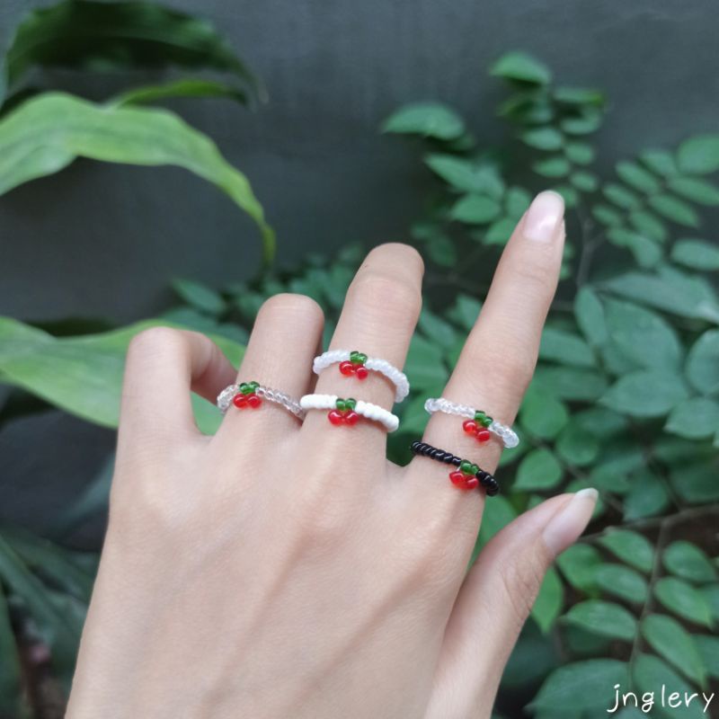 Nhẫn cherry hạt cườm🍒 beads cherry ring