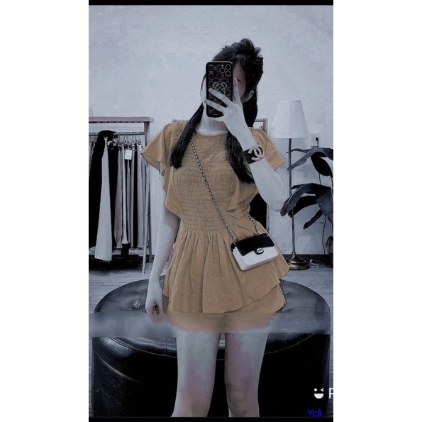 SÉT BỘ ĐŨI NHĂN ÁO VÁY CHUN EO PHỐI QUẦN CÙNG MÀU MẪU MÃ MỚI MẺ CỰC HOT UP Thời Trang hhp 2022