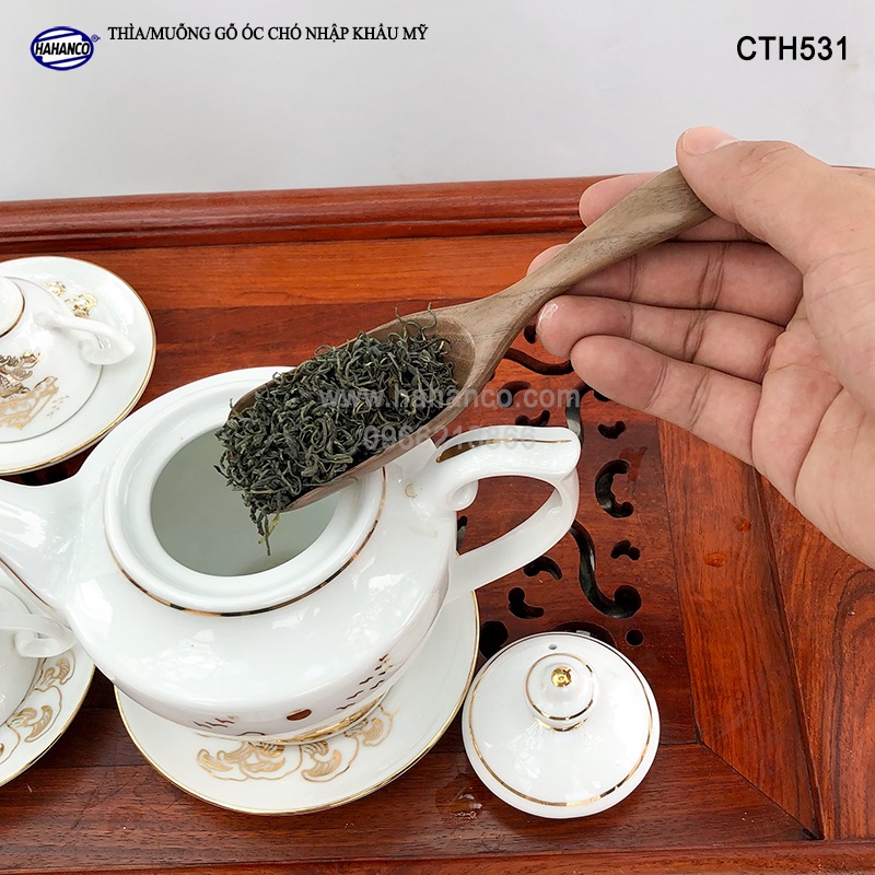 Thìa/Muỗng xúc trà gỗ óc Chó (15cm) cafe, xúc gia vị, ăn uống sạch, decor - CTH531